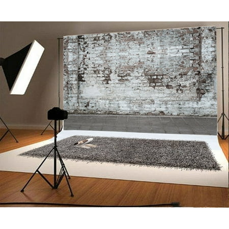 7x5FT Polyester Backdrop Photography Background Shabby Brick Wall Retro Floor Rustic Texture Grunge Background Photo Backdrop Shooting Video TV Production Background Studio Props 7x5FT Polyester Backdrop Photography Background Shabby Brick Wall Retro Floor Rustic Texture Grunge Background Photo Backdrop Shooting Video TV Production Background Studio Props